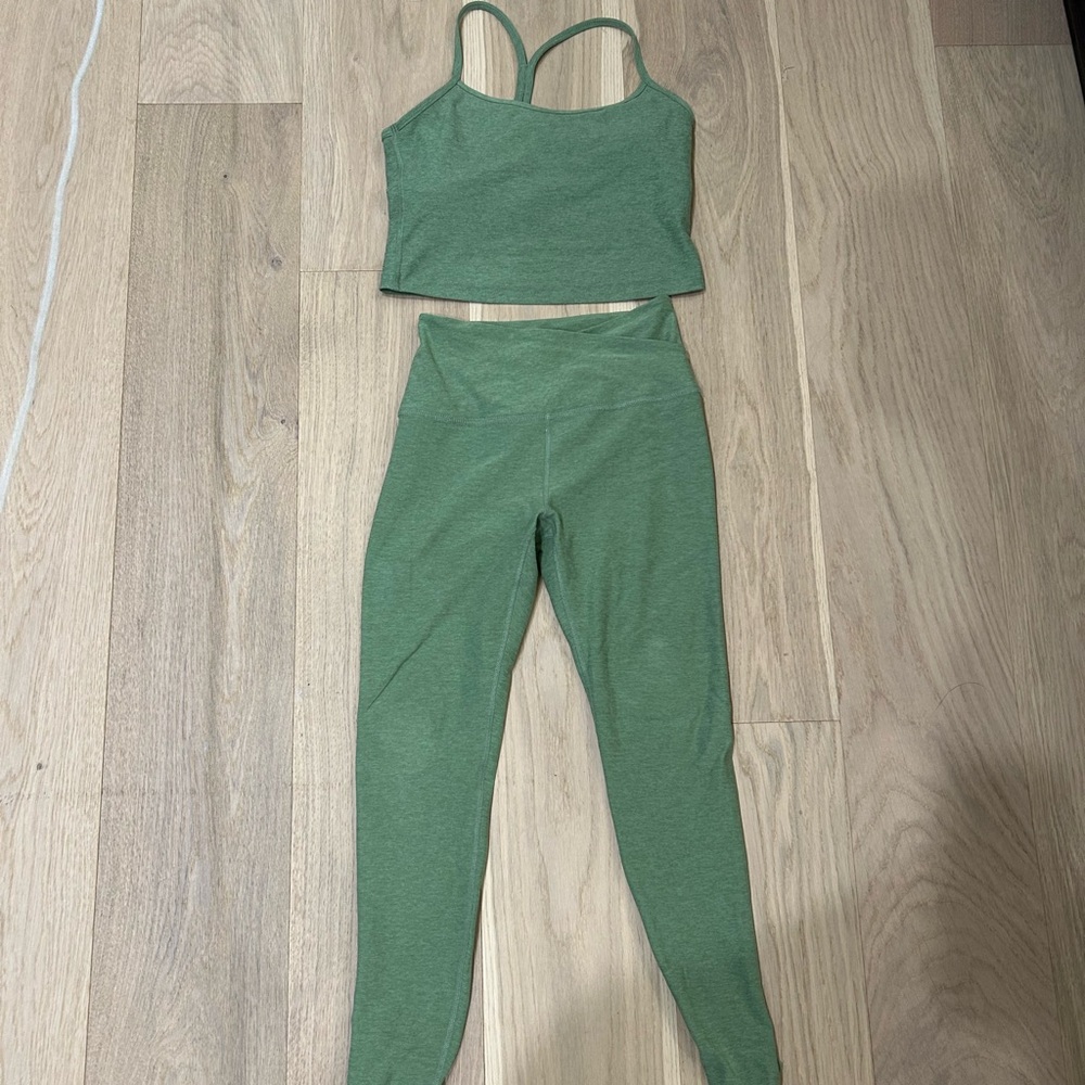 Beyond Yoga Green Racerback Crop Top